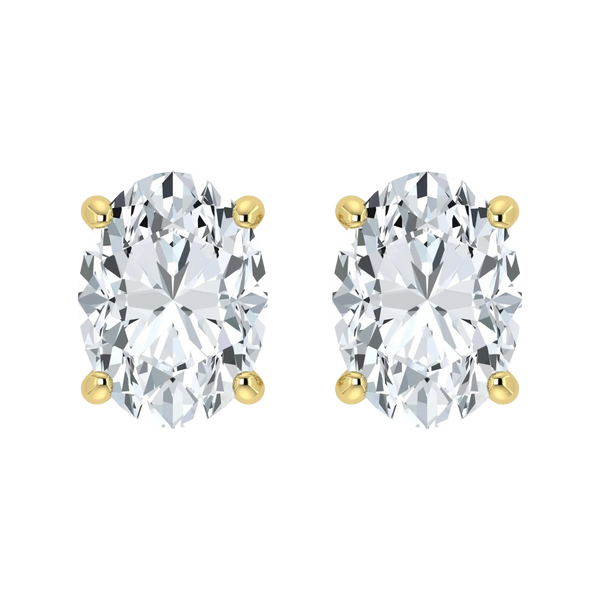 Elegantes pendientes ovalados con diamantes cultivados en laboratorio (1 ct-2,00 ct)