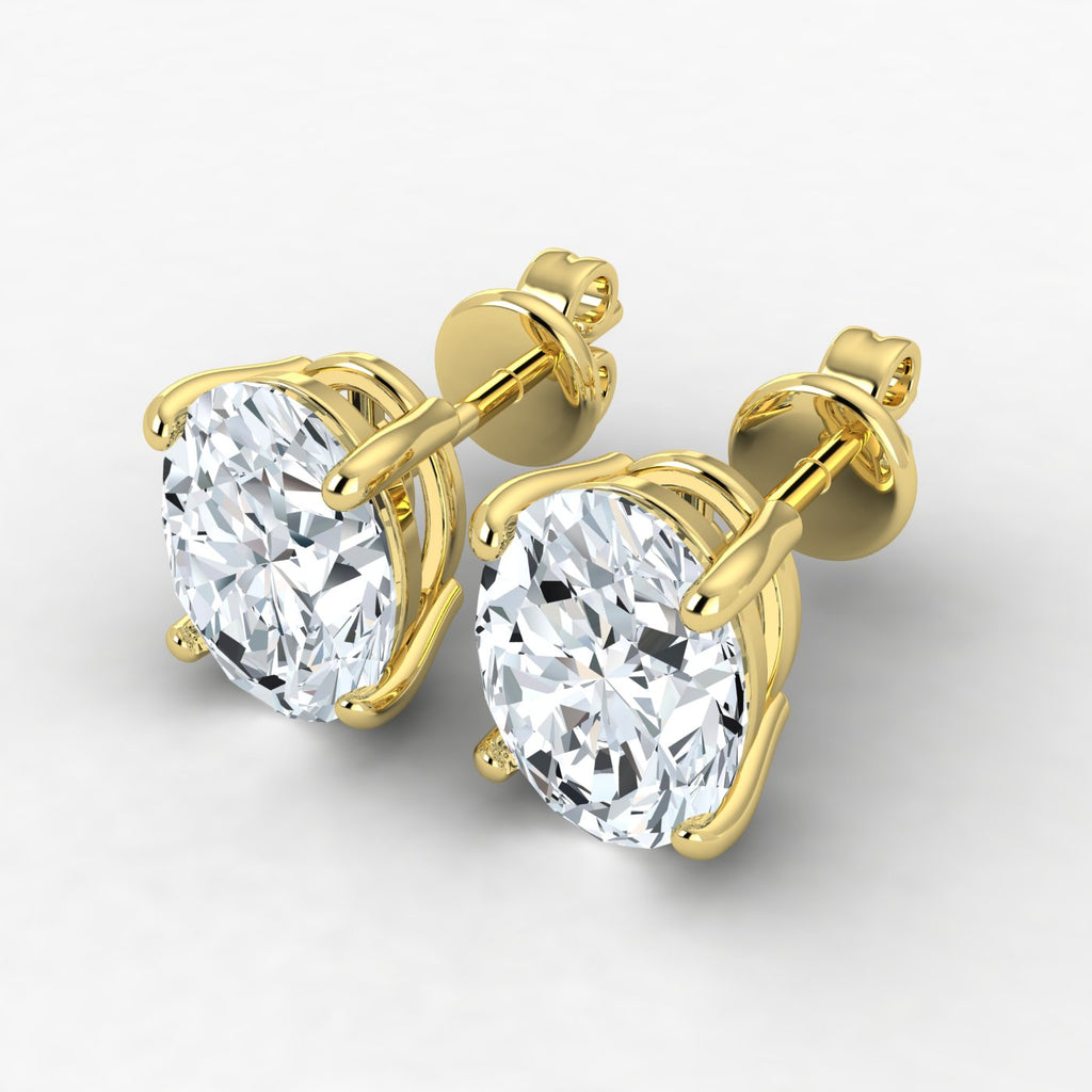 Elegantes pendientes ovalados con diamantes cultivados en laboratorio (0,50 ct-2,00 ct)