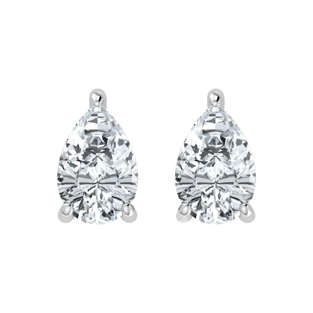 Lab Grown Diamond Pear Solitaire Earrings (1ct-2ct)