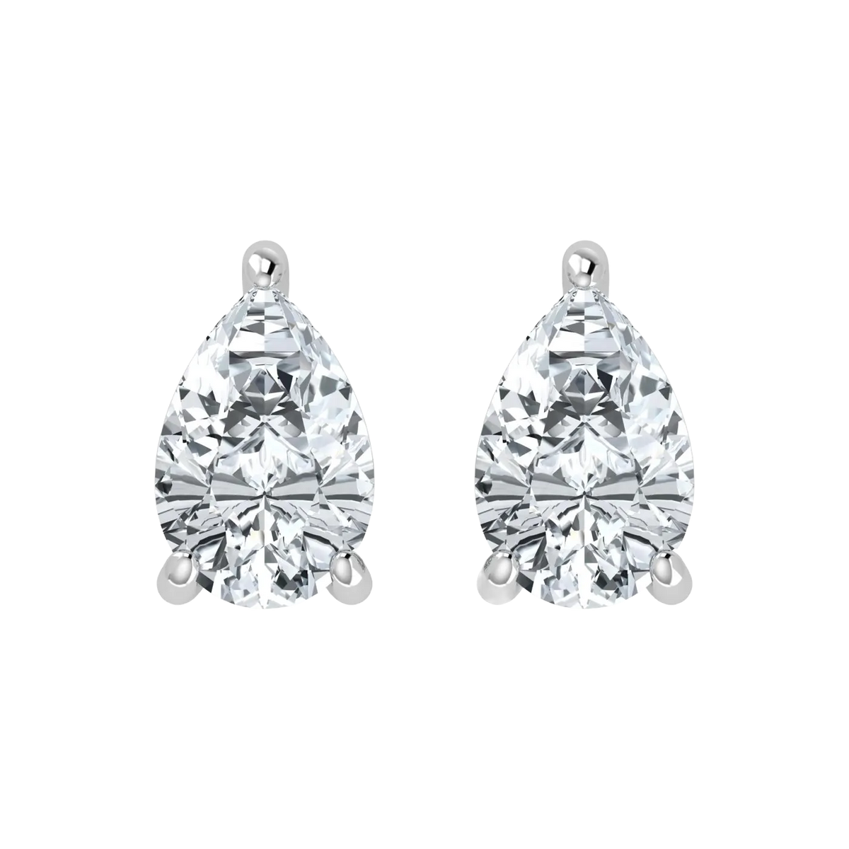 Lab Grown Diamond Pear Solitaire Earrings (1ct-2ct)