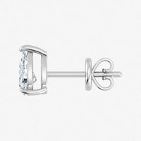 Pendientes de solitario en forma de pera con diamantes cultivados en laboratorio (1-2 ct)