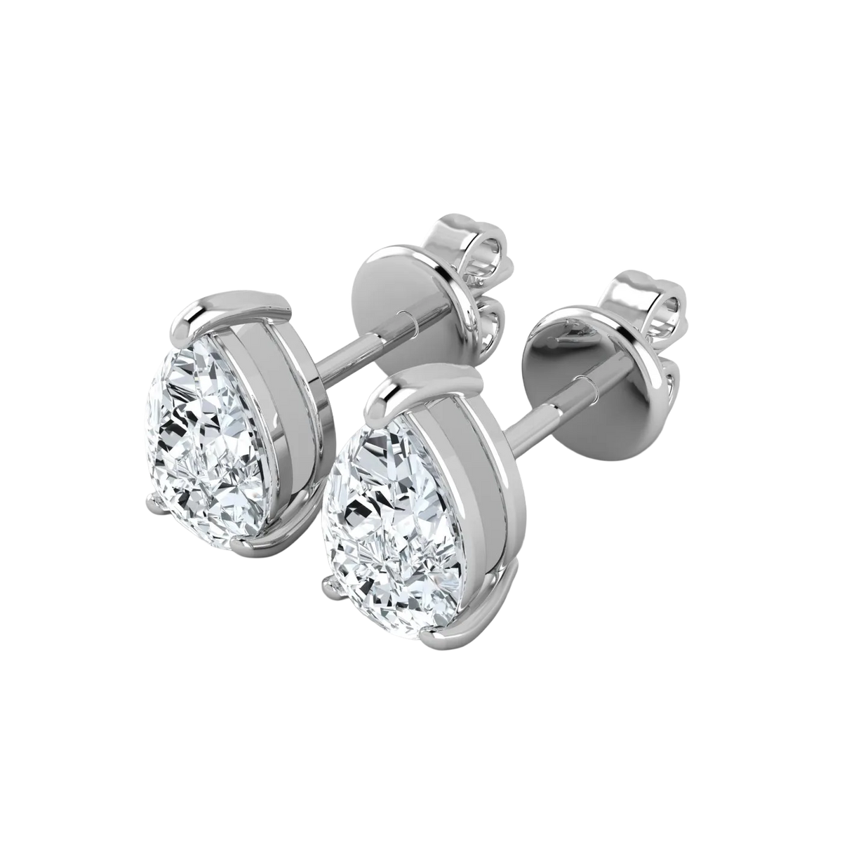Lab Grown Diamond Pear Solitaire Earrings (1ct-2ct)