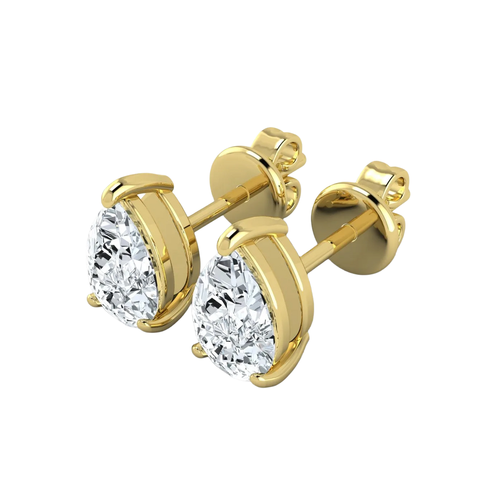 Lab Grown Diamond Pear Solitaire Earrings (1ct-2ct)