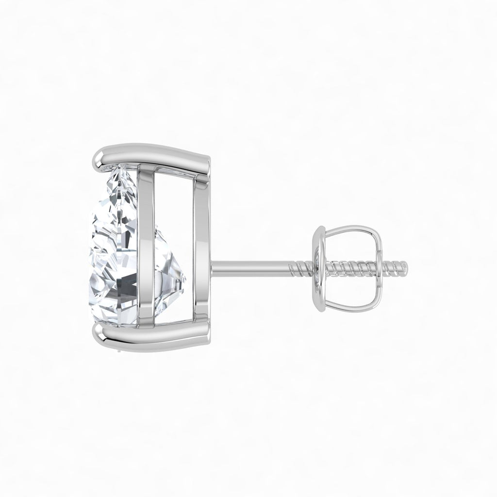 IGI Lab Grown Diamond Pear Solitaire Earrings (2ct-3ct) Screw Back