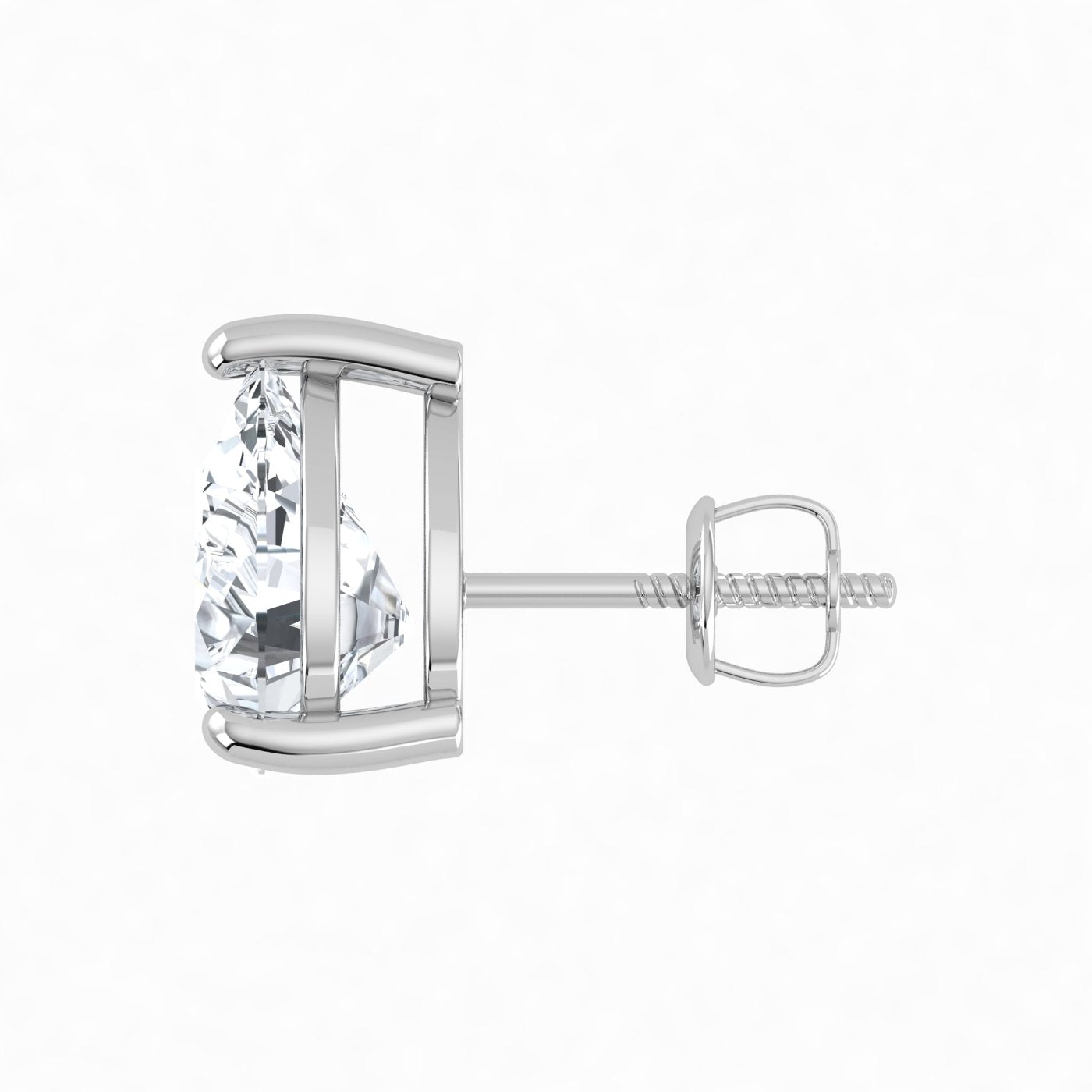 IGI Lab Grown Diamond Pear Solitaire Earrings (2ct-3ct) Screw Back