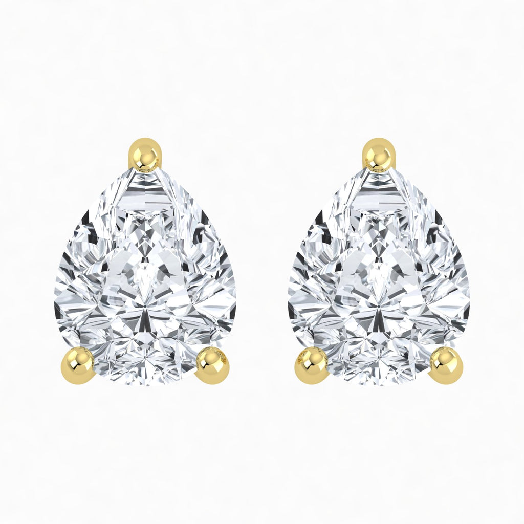 IGI Lab Grown Diamond Pear Solitaire Earrings (2ct-3ct) Screw Back