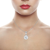 Colgante solitario de diamante cultivado en laboratorio de 1,00 ct 