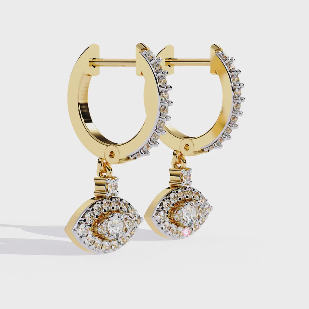 1.00CT Lab Grown Diamond Drop Earrings in 14K Gold
