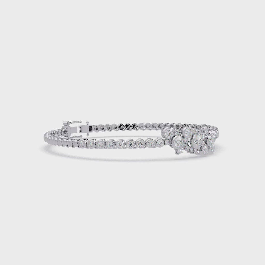 Lab Grown Diamond Floral Cluster Bracelet