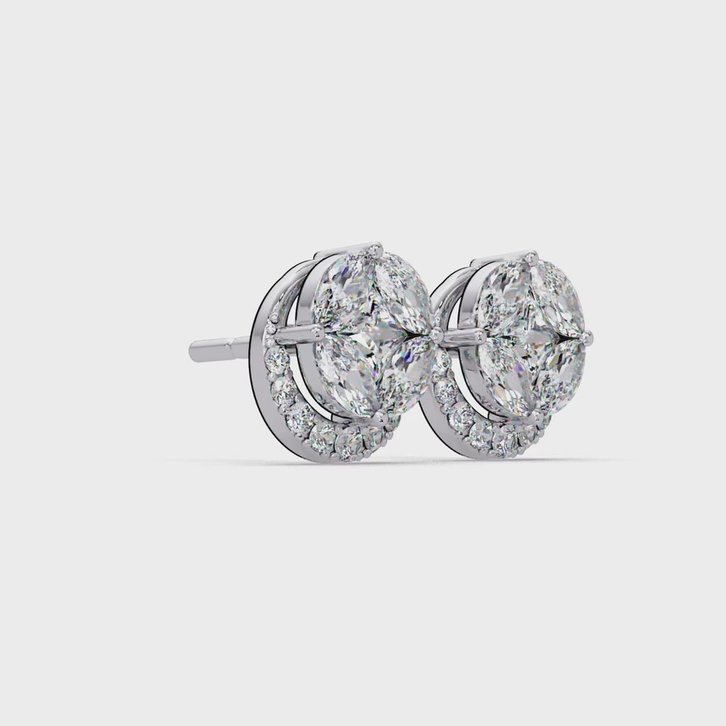 Pendientes tipo chaqueta con diamantes cultivados en laboratorio de 3,25 quilates