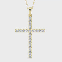 Colgante de cruz con diamantes cultivados en laboratorio de 0,50 ct