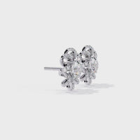 Encantadores aretes con diamantes cultivados en laboratorio y diseño floral en espiral