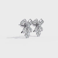 2.25CT Lab Grown Diamond Bow & Floral Stud Earrings