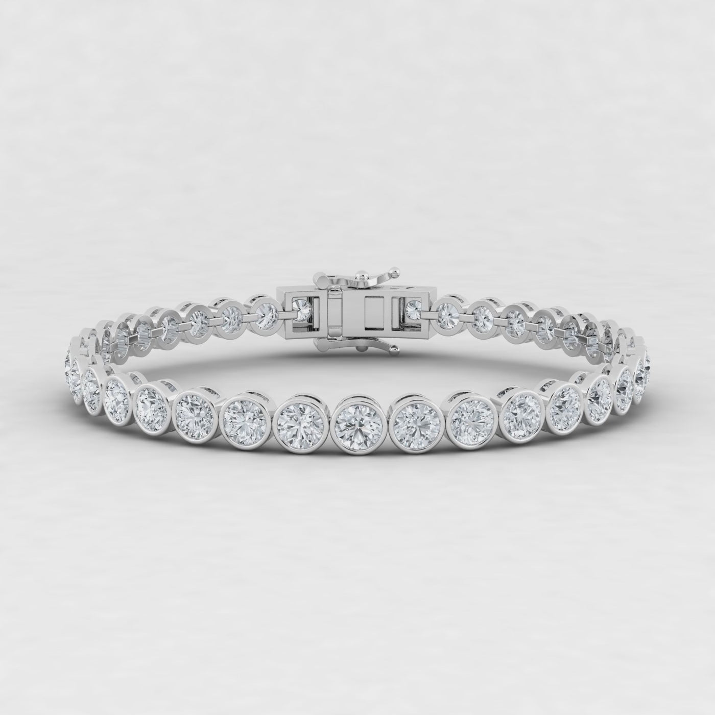 Lab Grown Diamond Bezel Setting Tennis Bracelet – IGI Certified