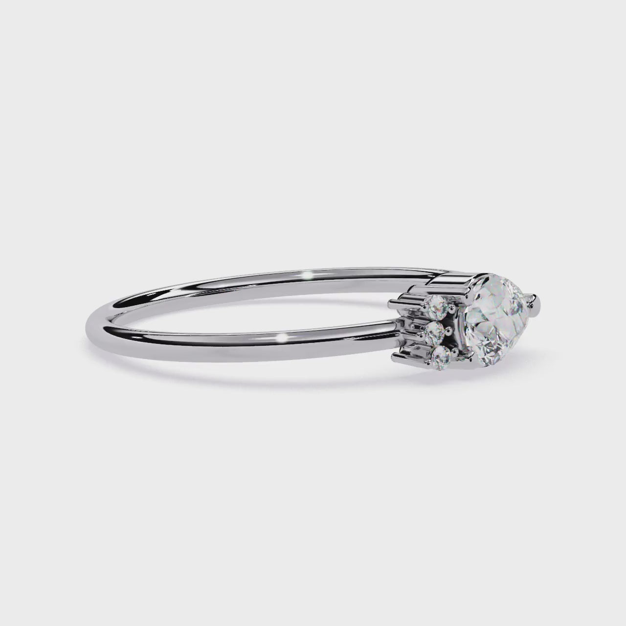 Pear & Round Lab Grown Diamond Ring