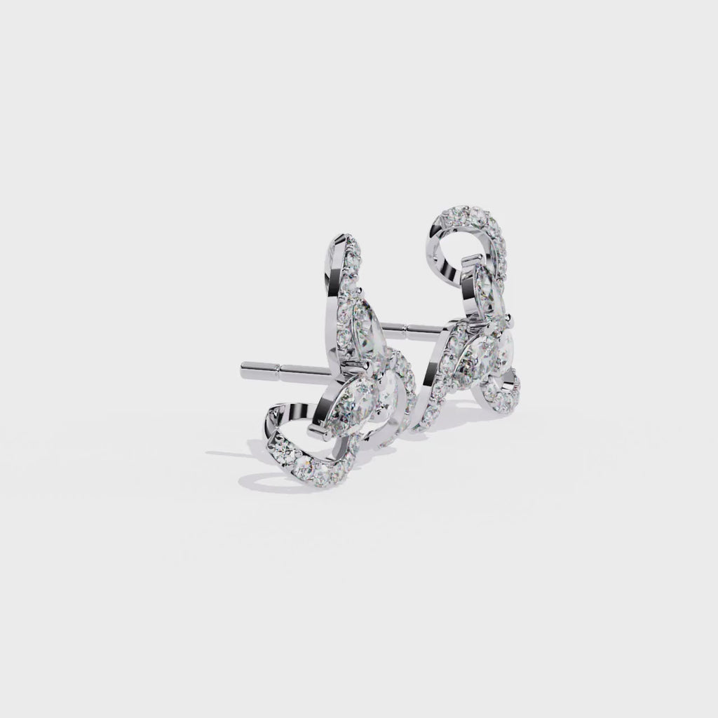 2.50 CT Floral Lab Grown Diamond Stud Earrings