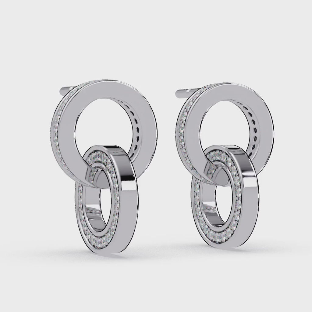 0.75 Carat Lab Grown Diamond Double Circle Earrings