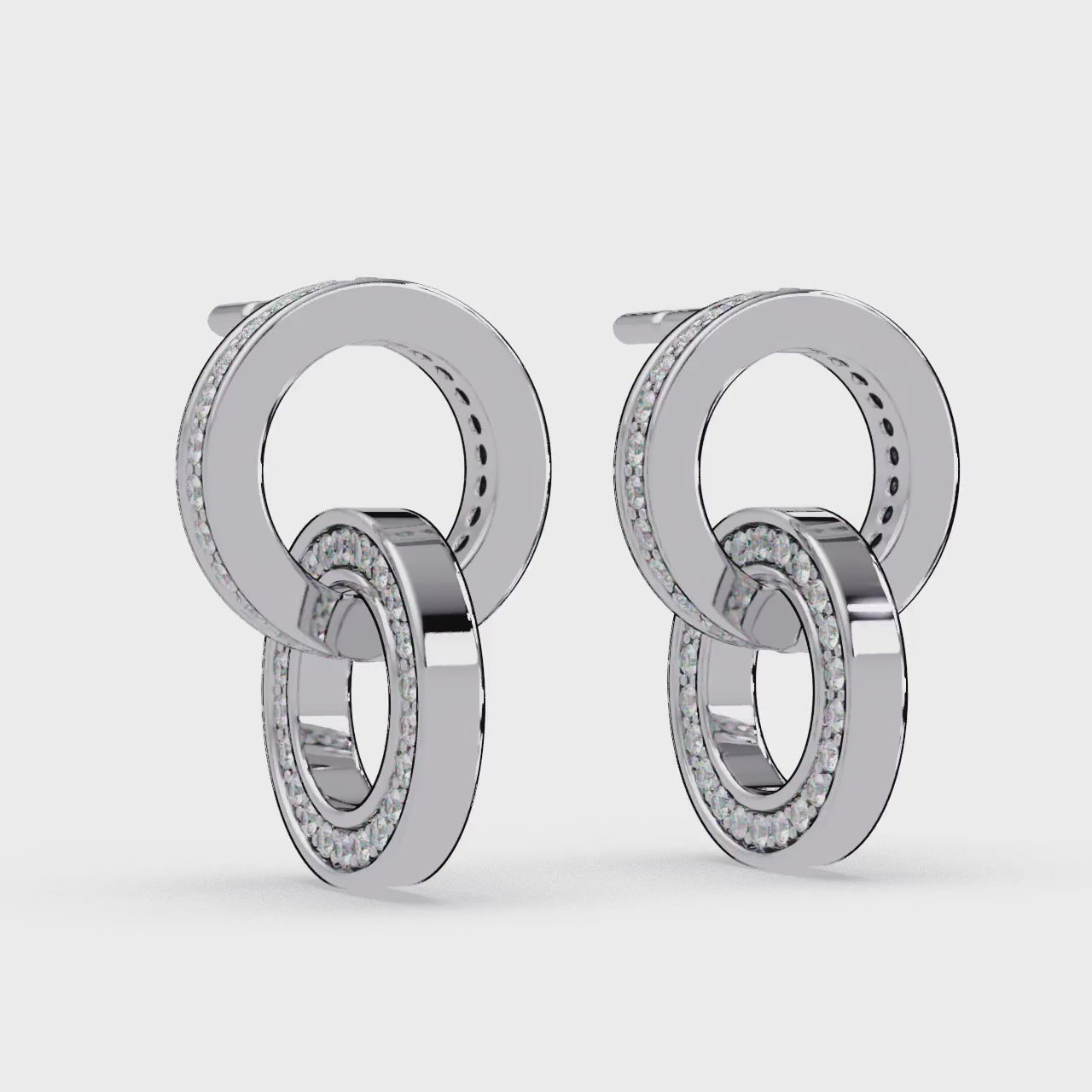 0.75 Carat Lab Grown Diamond Double Circle Earrings