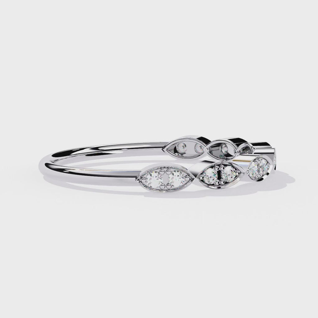 Marquise Motif Lab Diamond Band Ring