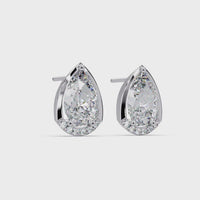 3.00 CT Pear Cut Lab Grown Diamond Earrings
