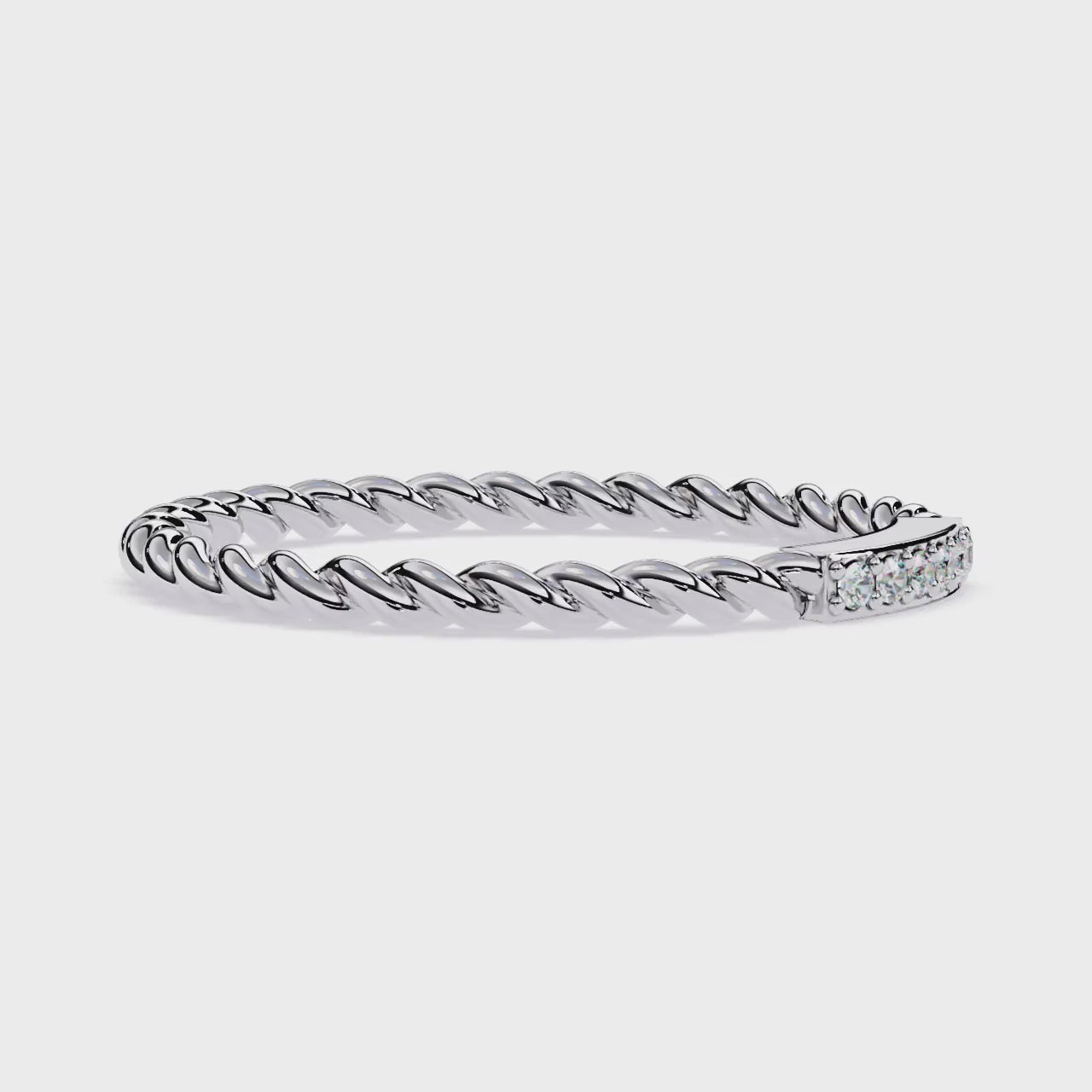 Rope Band Lab Grown Diamond Ring