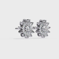 Pendientes de diamantes cultivados en laboratorio con forma de marquesa floral