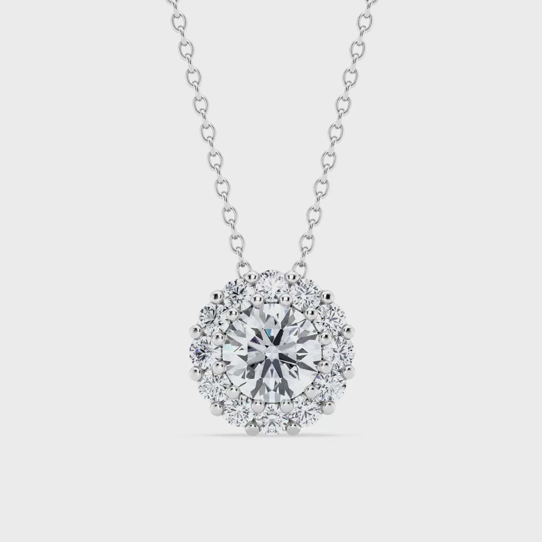 Lab Grown Diamond Round Halo Pendant
