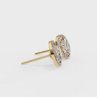 Pendientes con diamantes ovalados cultivados en laboratorio de 2,26 ct