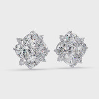 4.25 Carat Lab Grown Diamond Cluster Earrings