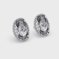3.00 Carat Lab Grown Diamond Pear & Pavé Earrings