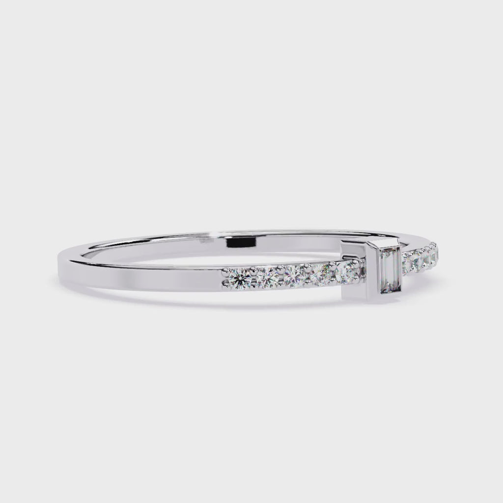 Baguette & Round Lab Grown Diamond Ring