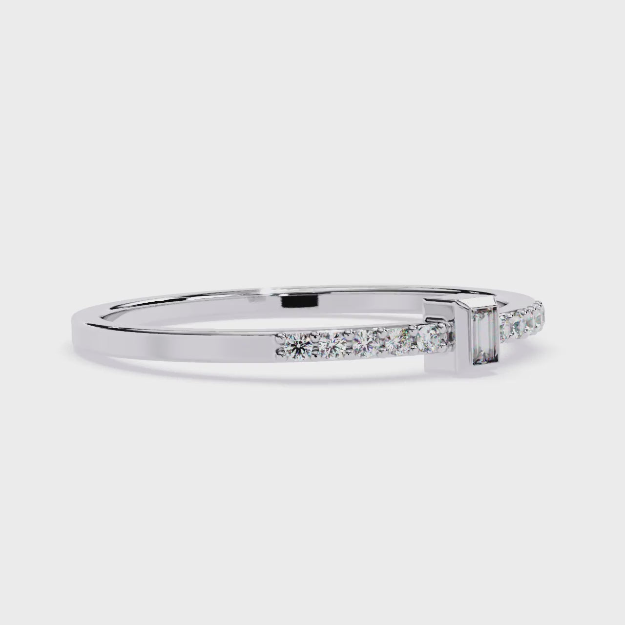 Baguette & Round Lab Grown Diamond Ring