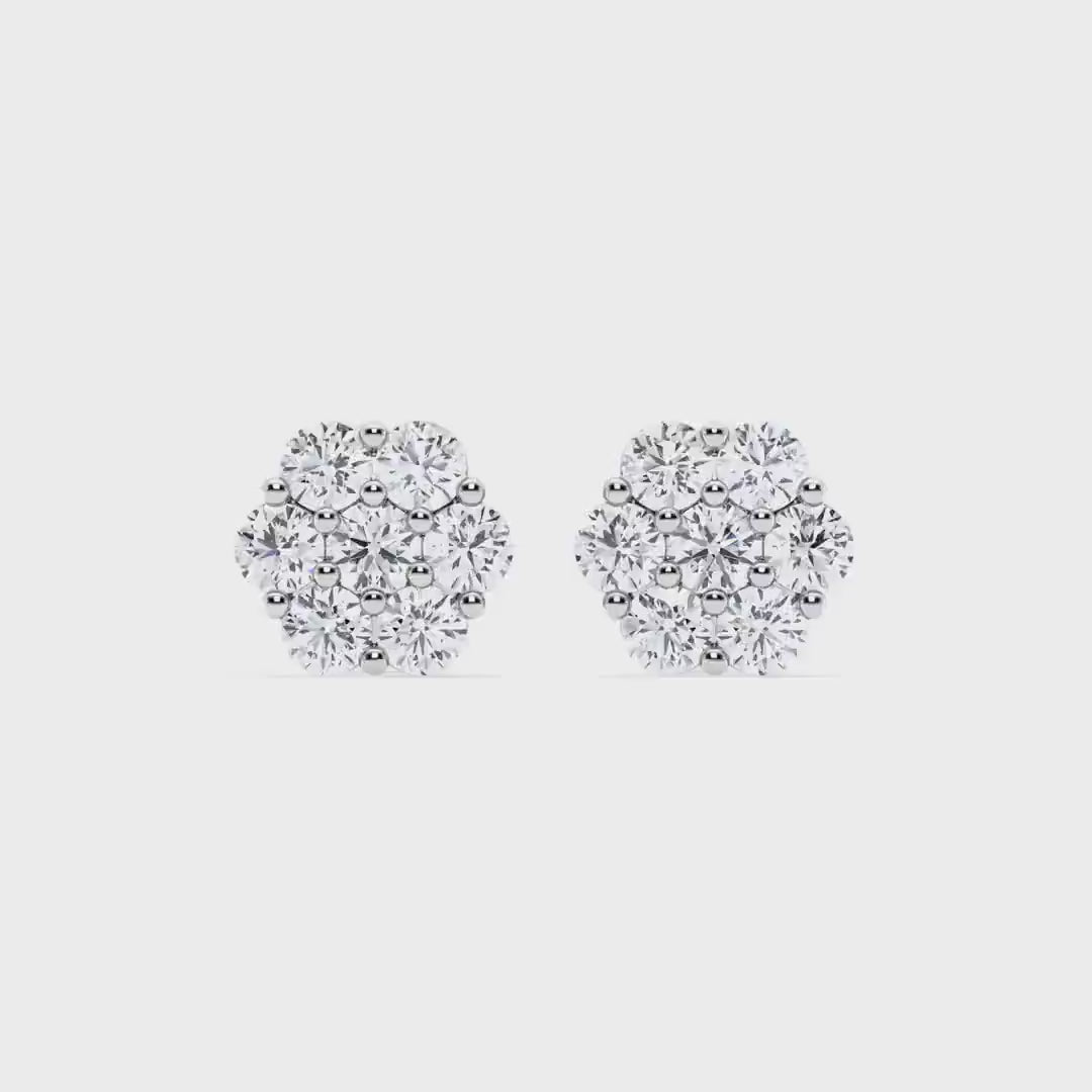 1.00ct Lab Grown Diamond Flower Earring