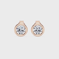 IGI 1.00ct Lab Grown Diamond Bezel Set Stud Earring