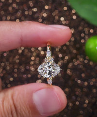 Oval Cut Lab Grown Diamond Vine Engagement Ring
