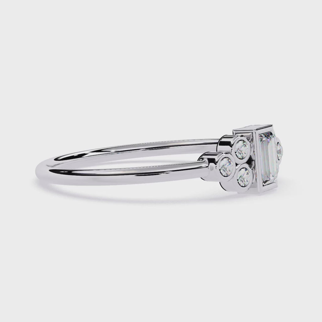 Baguette & Round Lab Grown Diamond Ring