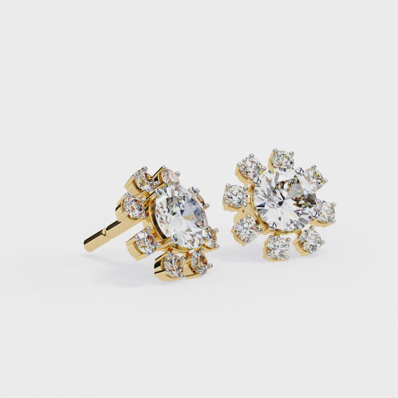 IGI 1.50ct Lab Grown Diamond Flower Stud Earrings