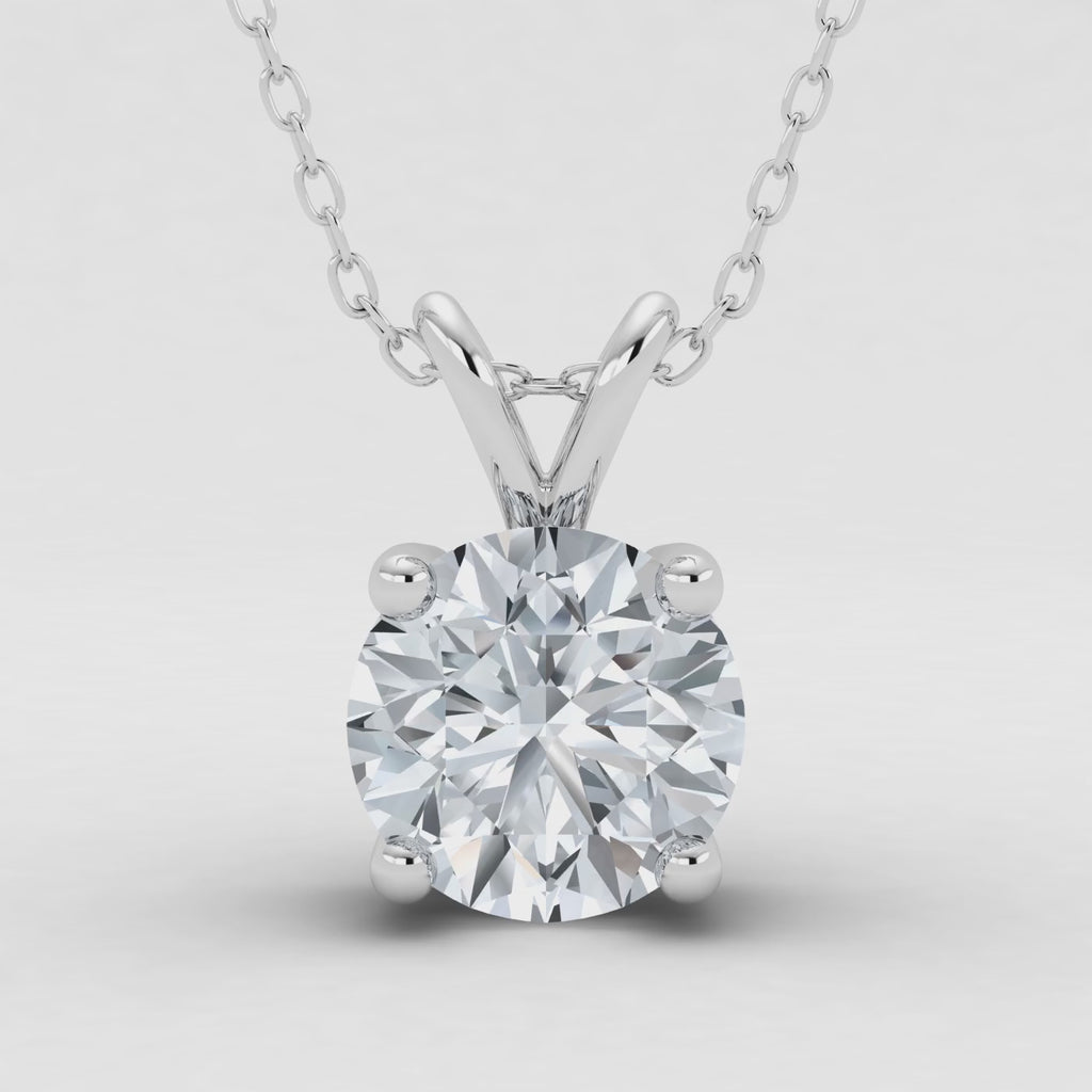 Colgante solitario de diamante cultivado en laboratorio de 1,00 ct