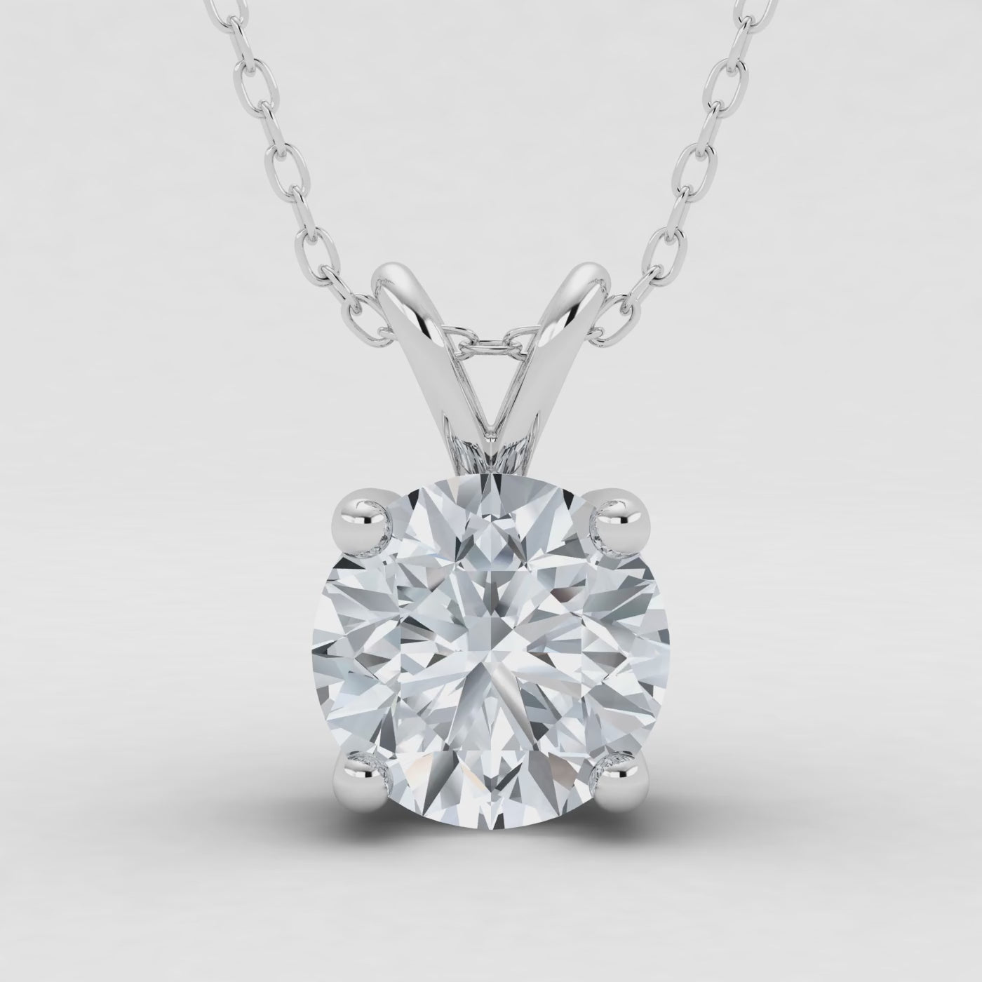 Colgante solitario de diamante cultivado en laboratorio de 1,00 ct