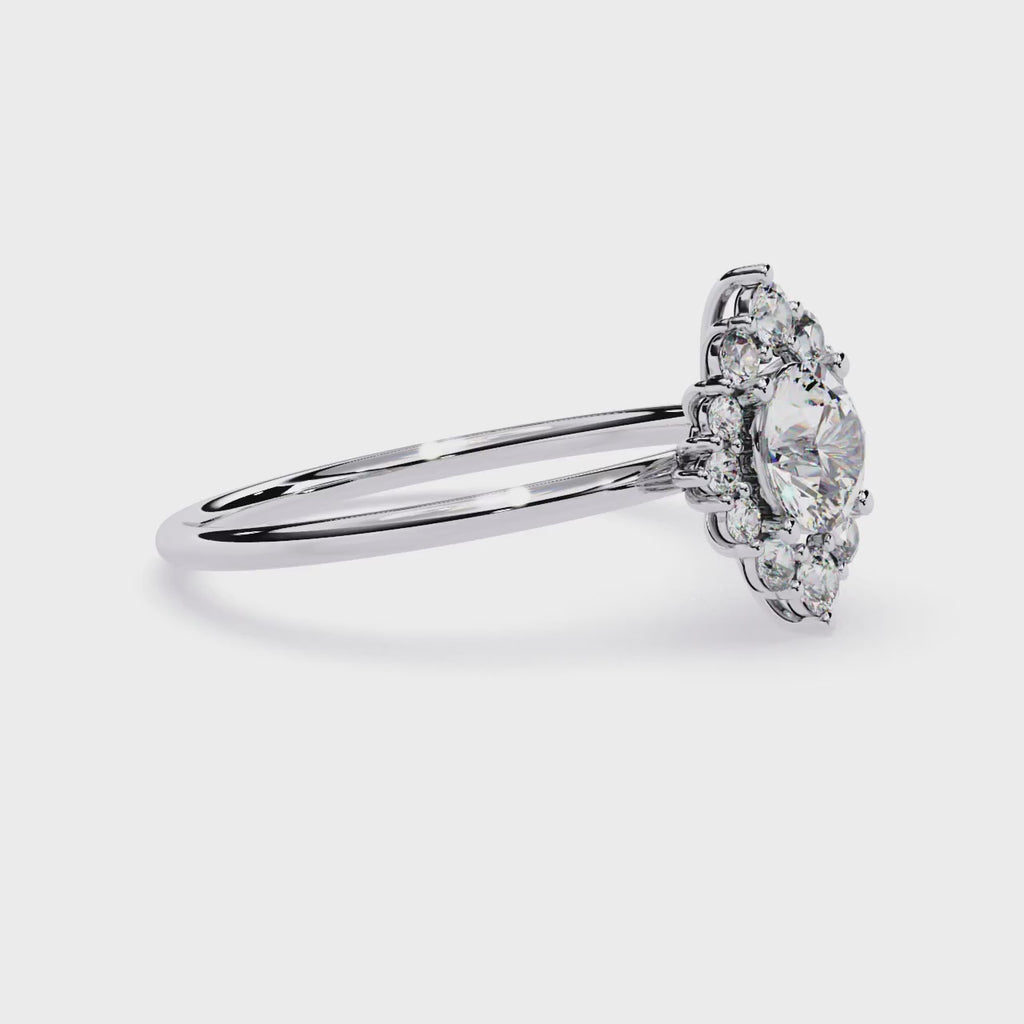 Marquise Halo Lab Grown Diamond Ring
