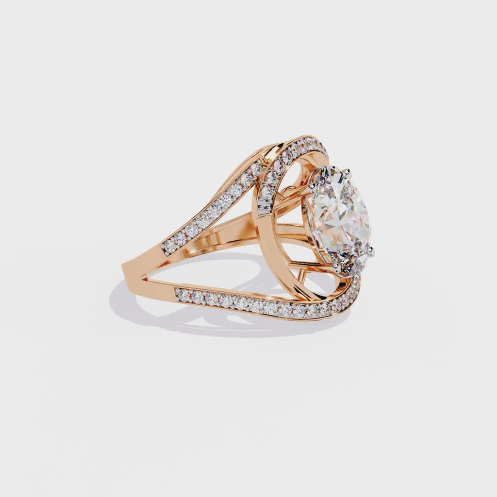 Oval Grandeur Lab Grown Diamond Ring in 14K Gold