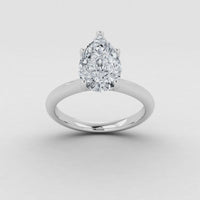 Anillo solitario en forma de pera con diamante cultivado en laboratorio de 1 ct