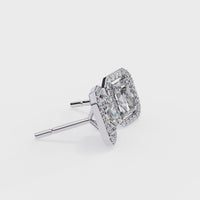 Pendientes de diamantes de talla radiante cultivados en laboratorio de 1,86 ct