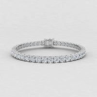 IGI Certified 3.00-10.00 Carat Lab Grown Diamond Tennis Bracelet for Women 14K Solid White and Yellow Gold Prong Setting Push Safety Lock Clasp Round Cut Jewelry (E-F Color, VS1-VS2 Clarity)