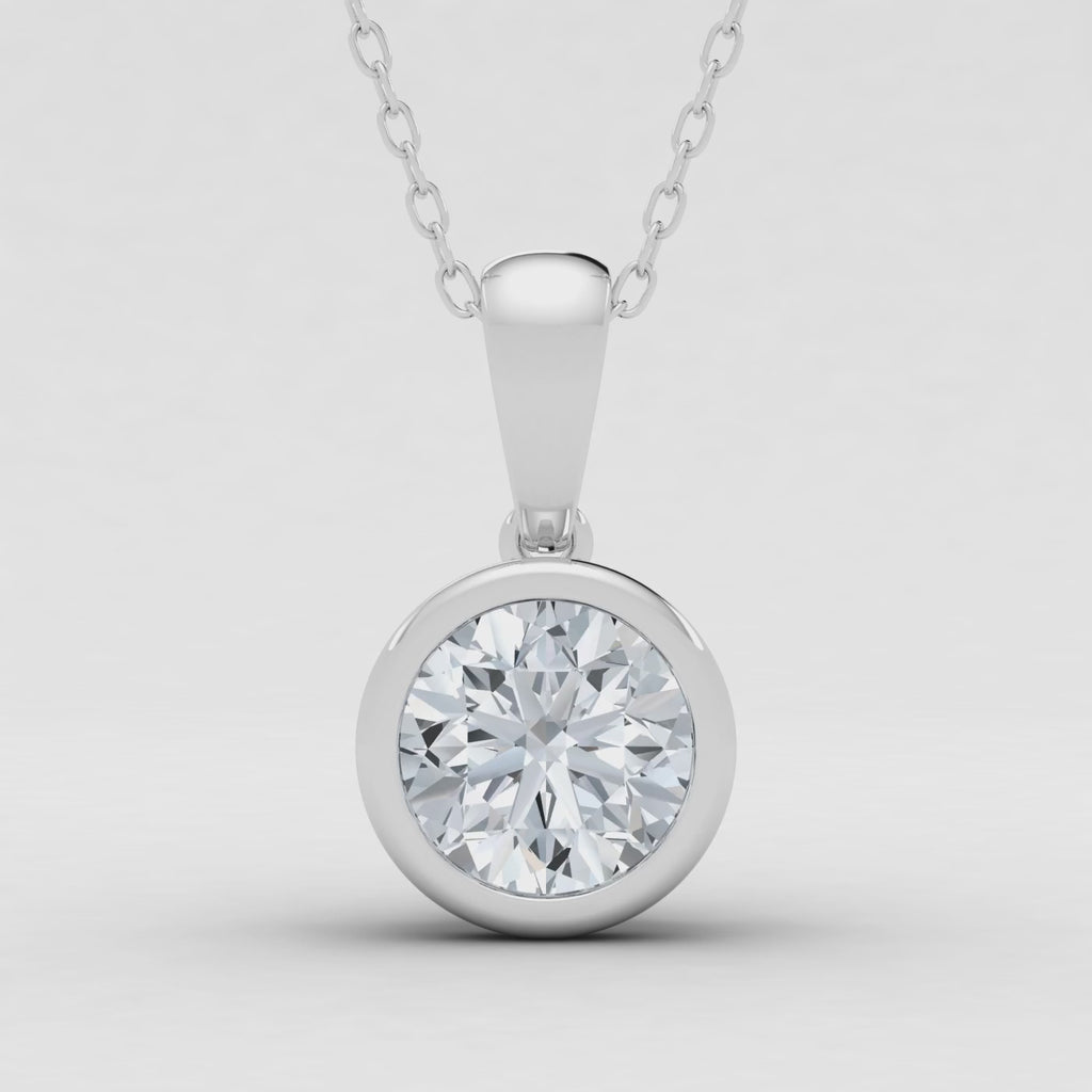 Colgante solitario de diamante cultivado en laboratorio de 1,00 ct