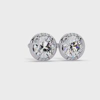 2.75 CT Bezel Set Round Lab Grown Diamond Earrings with Accents