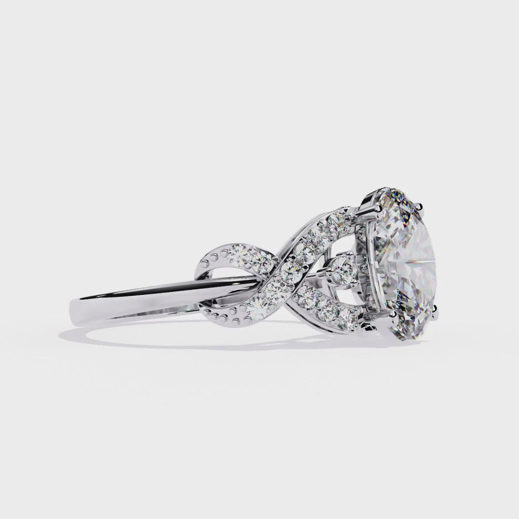 Oval Twist Lab Grown Diamond Ring