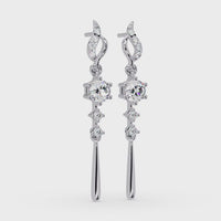 Pendientes tipo chaqueta con diamantes cultivados en laboratorio de 3,25 quilates