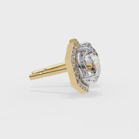 Aretes hexagonales con diamantes cultivados en laboratorio de 2,26 ct