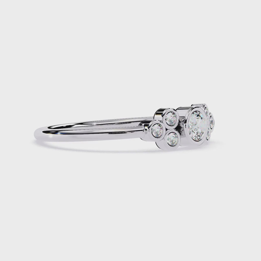 Bezel Lab Grown Diamond Cluster Ring